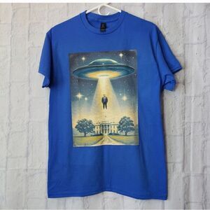 POLITICAL Trump Graphic Tee UFO Spaceship Unisex Medium